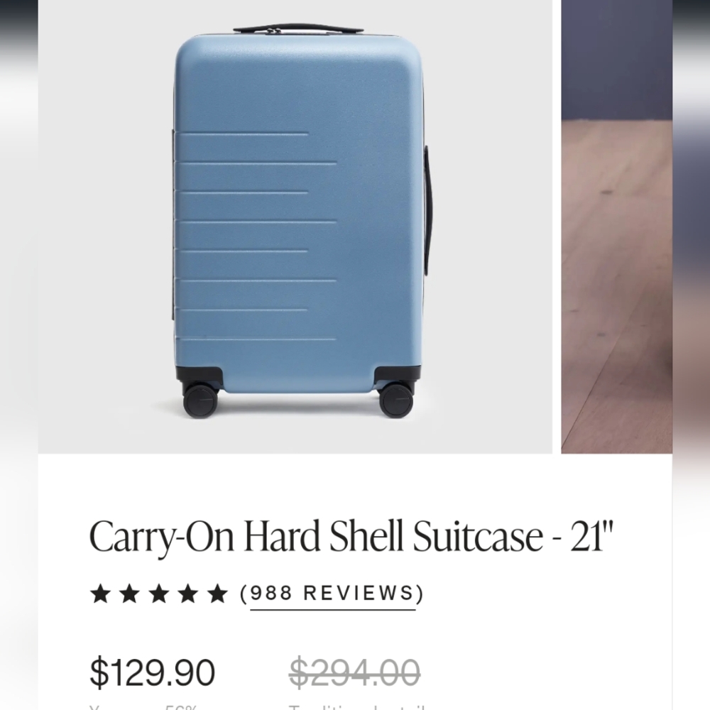 Quince Carry-On Hard Shell Suitcase - 21" in Blue